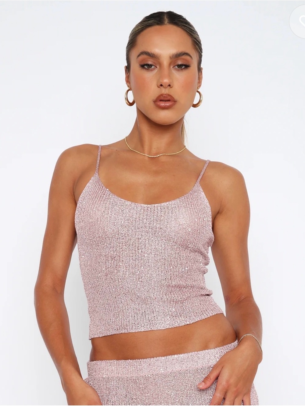 White Fox Boutique Knit Sequin Top